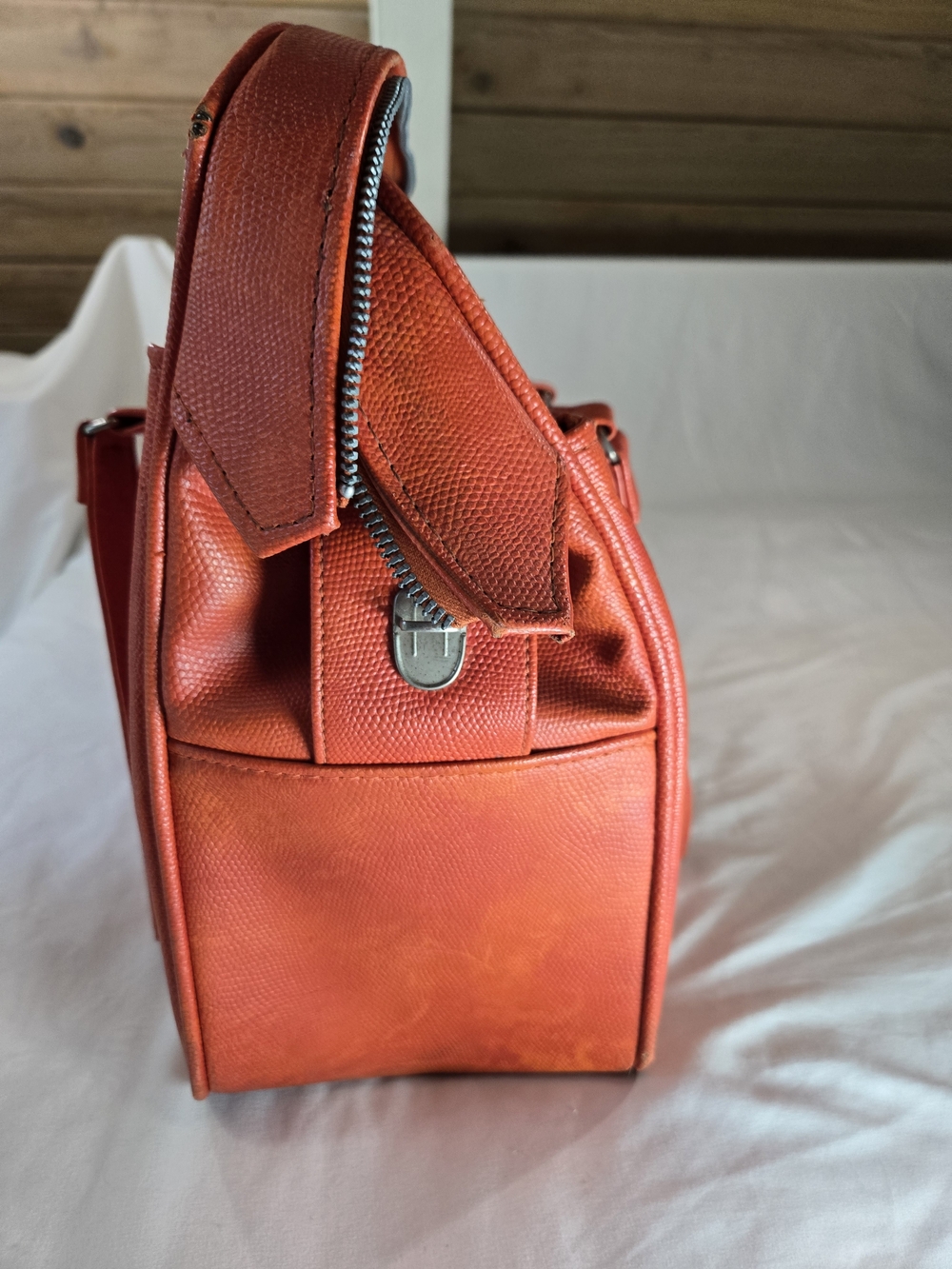 Vintage Samsonite Orange Leather Tote Amazing - Picture 7 of 16